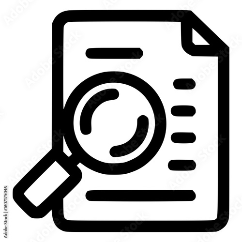 Magnifying glass on document for search and analysis