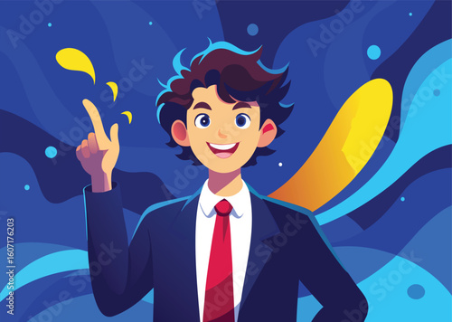Young businessman with a bright idea and a confident smile