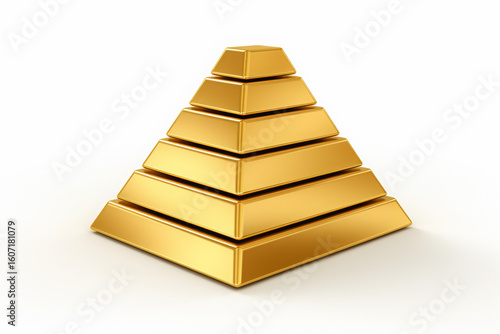 Gold Bar Pyramid Stack: Wealth, Investment & Financial Success Concept