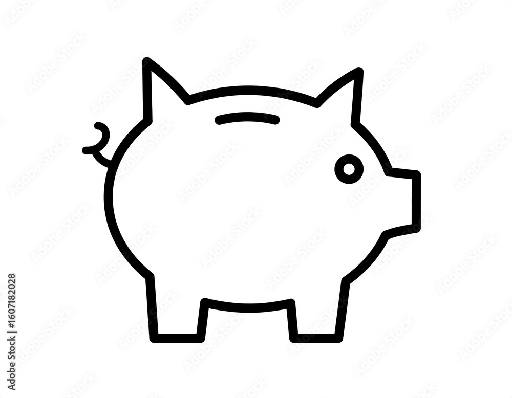 Piggy bank outline Piggy bank outline