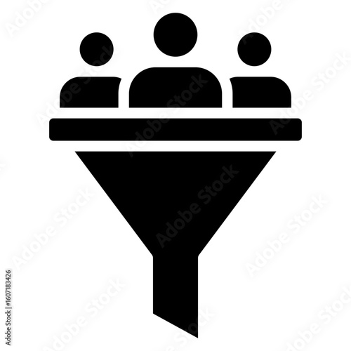Recruitment Funnel  Icon Element For Design