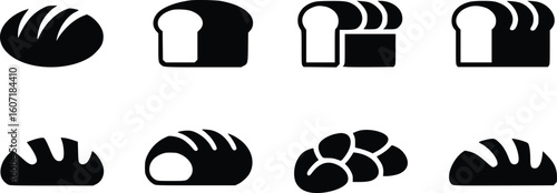 Various bread loaves and rolls loaf bakery