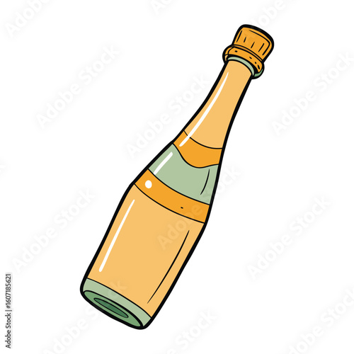 An open champagne bottle with bubbles fizzing out, symbolizing celebration, joy, and special moments. Perfect for parties, toasts, and festive occasions.
