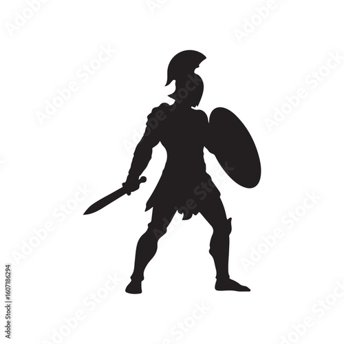 Gladiator silhouette vector flat illustration design