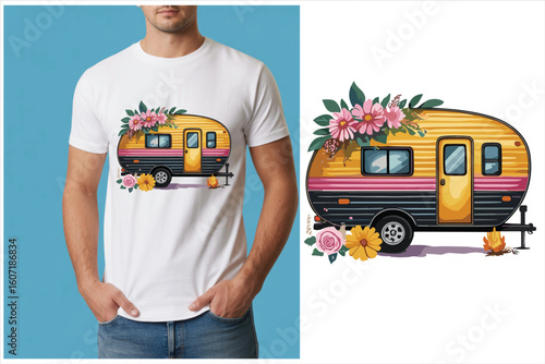 Camping T-Shirt Design and Mockup Set – Adventure Outdoor Graphics