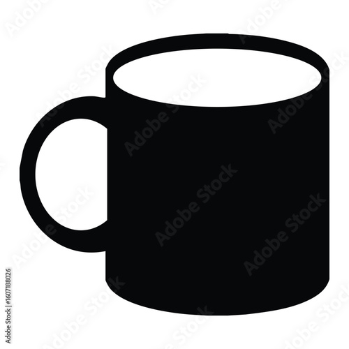 silhouette of a black mug isolated on white