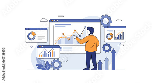 Illustrative data analysis and financial performance visualization for business growth strategies