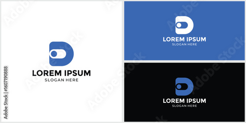 Tech-style D letter logo for companies and agencies