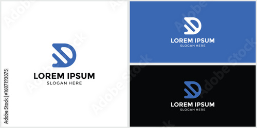 Tech-style D letter logo for companies and agencies