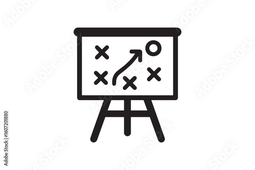 Enterprise strategy blueprint silhouette vector art illustration on white background