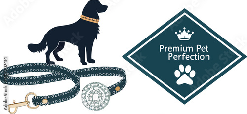 Elegant, Isolated Pet Accessories Vector