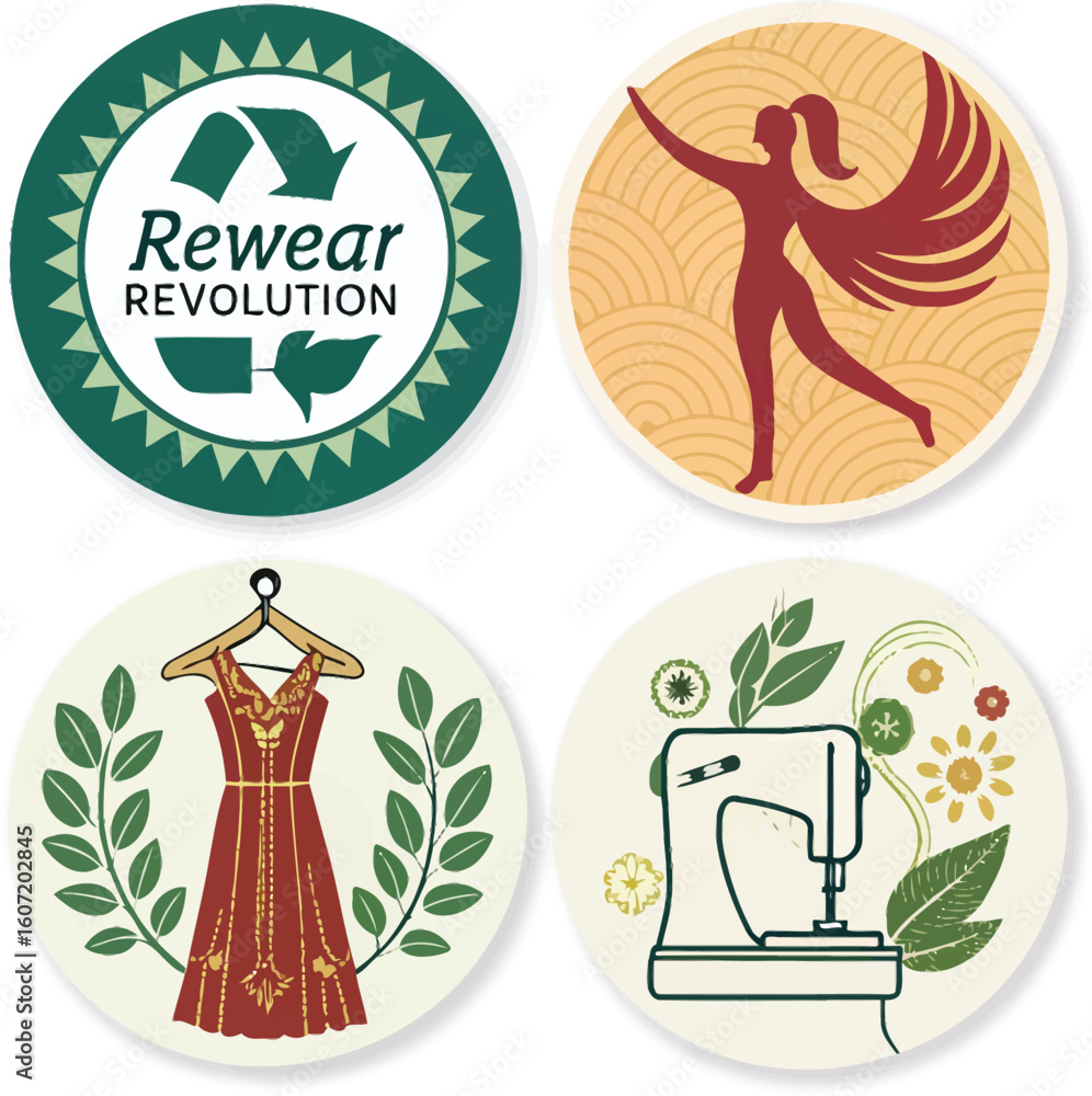 Fototapeta premium Collection of Fashionable Badges Vector
