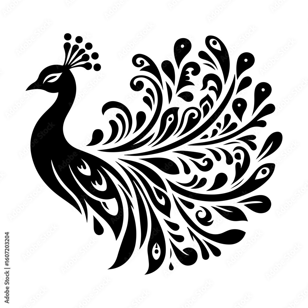 Fototapeta premium vector illustration of a peacock
