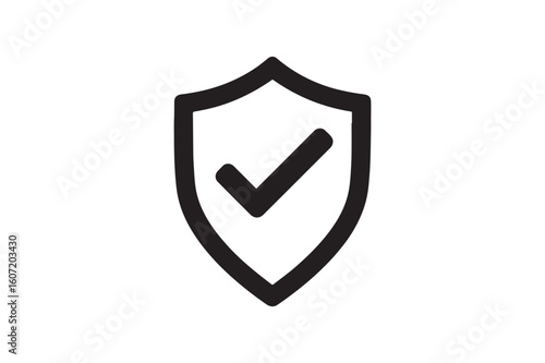 Free Download Integrity shield icon silhouette vector art illustration on white background - GFXLoad