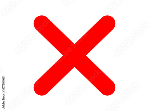 Fotografija Simple red cross mark icon abandon forbidden, not allowed, prohibited concept