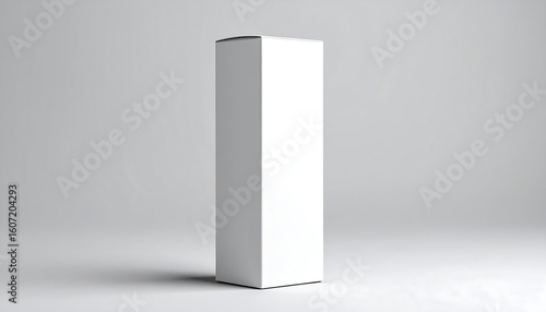 Blank white cardboard box