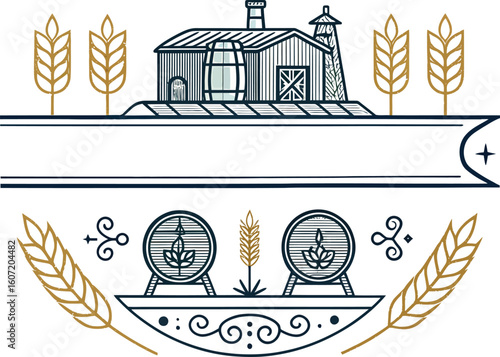 Vintage, Isolated Distillery Emblem Vector