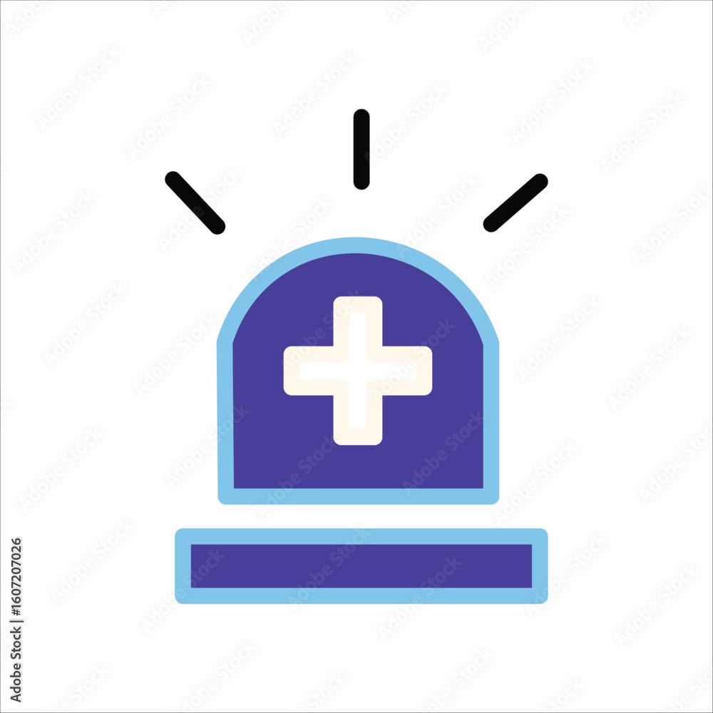 Fototapeta premium Emergency Services Sector Icons. Simple Colored Vector Illustration.