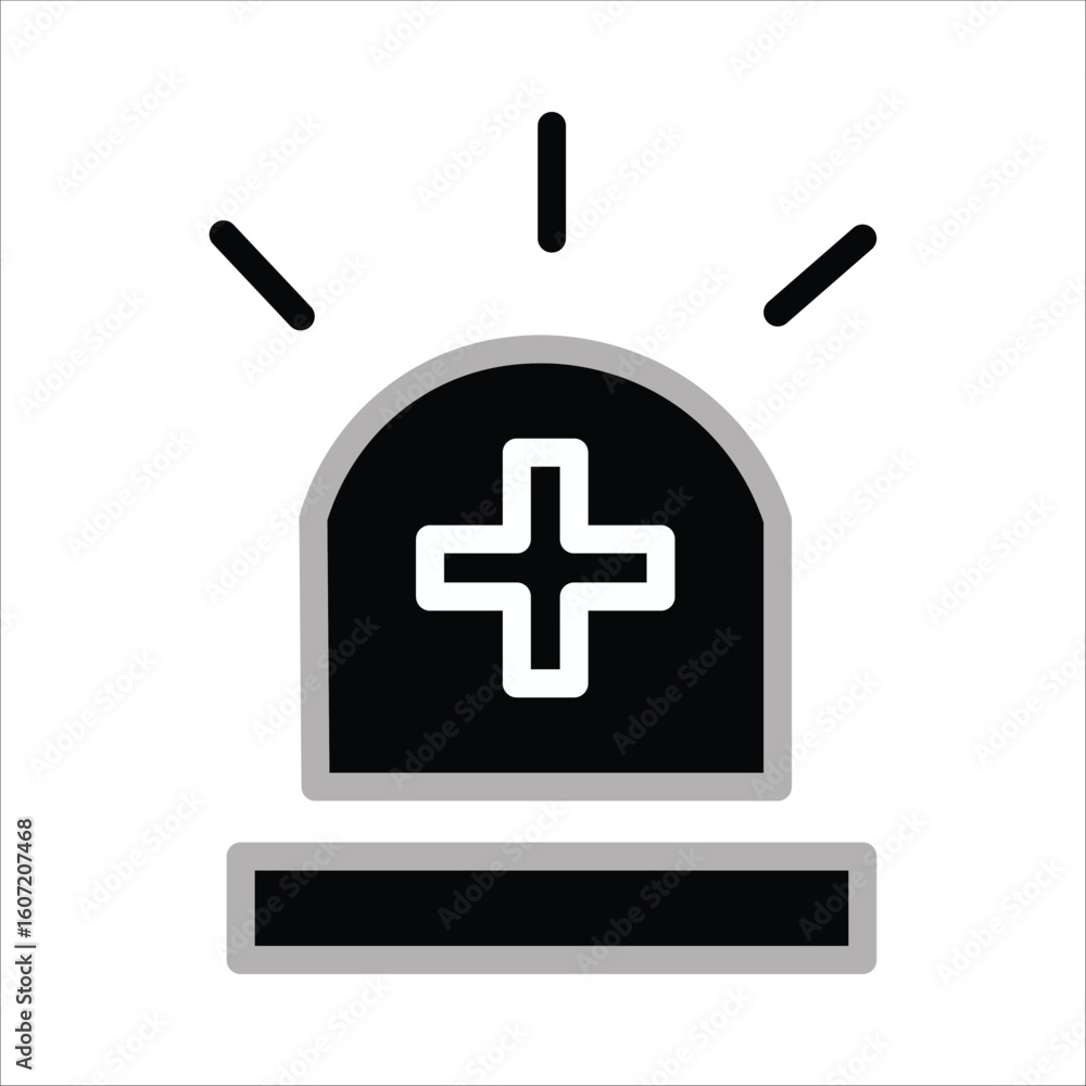 Obraz premium Emergency Services Sector Icons. Simple Solid Vector Illustration.