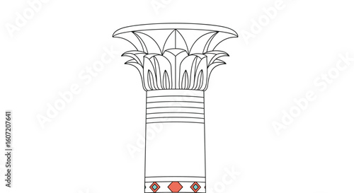 Intricate egyptian papyrus column capital architectural detail ancient history cultural heritage artistic representation