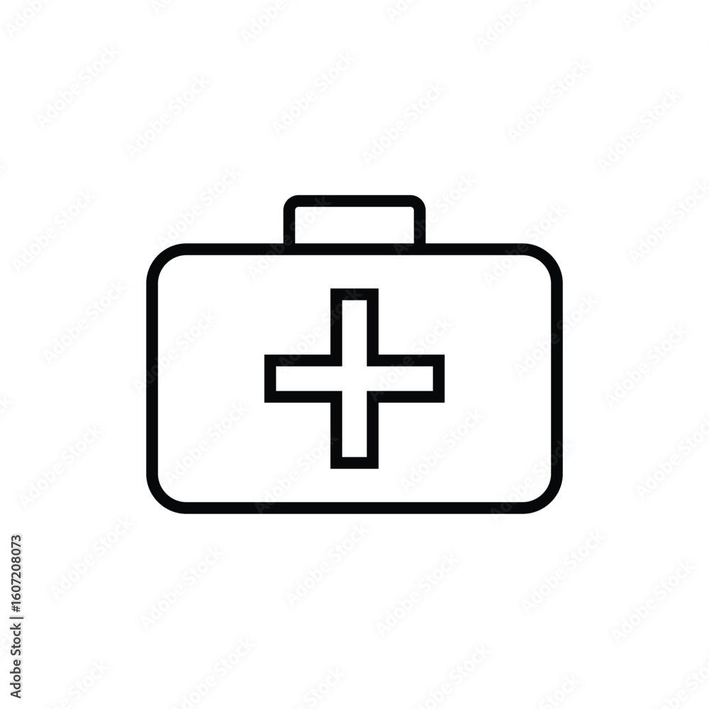 First Aid Box icon line style vector First Aid Box icon line style vector
