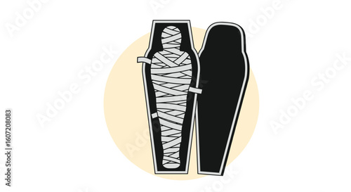 Ancient mummy resting in its coffin ready for eternal sleep a mysterious historical artifact.