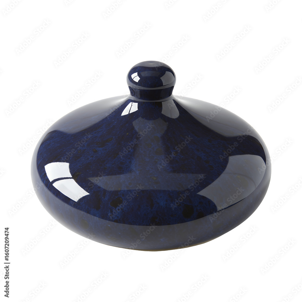 Fototapeta premium Dark Blue Ceramic Lid with Rounded Knob
