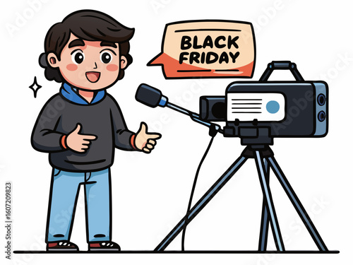Man announces black friday deals with camera