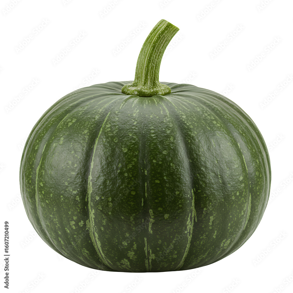 Dark Green Round Pumpkin on Transparent Background Dark Green Round Pumpkin on Transparent Background