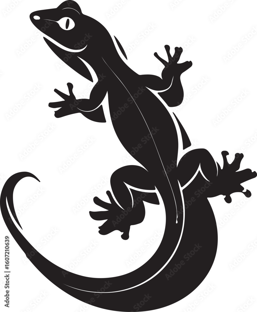 Naklejka premium lizard on a black background