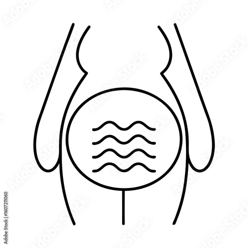 Amniotic Fluid Illustration Water Filled Belly Icon Depicting Pregnancy or Medical Condition