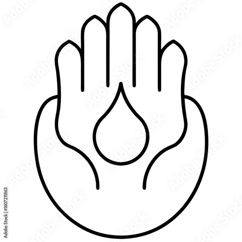 Outline of a buddha s hand citron fruit with wavy lines