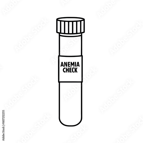 Anemia Check Test Tube with Low Blood Symbol for Medical Designs