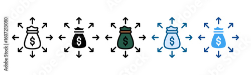 Financial Exposure Icon Set Multiple Style Collection