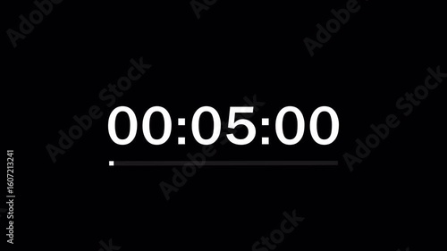 one Minute Digital Countdown Timer with minute, seconds, milliseconds from 0 to 60 seconds on transparent background, one minute countup video with alpha  channel.