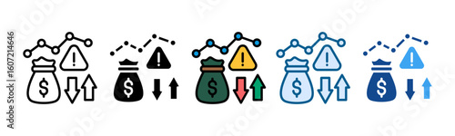 Investment Risk Icon Set Multiple Style Collection
