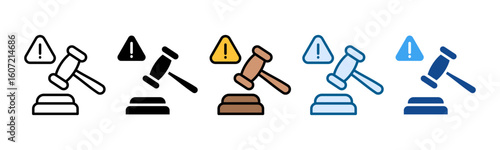 Political Risk Icon Set Multiple Style Collection