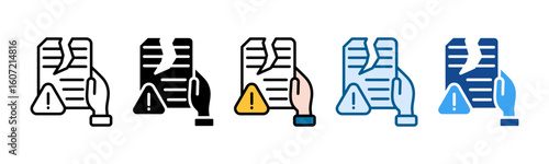 Contract Breach Icon Set Multiple Style Collection