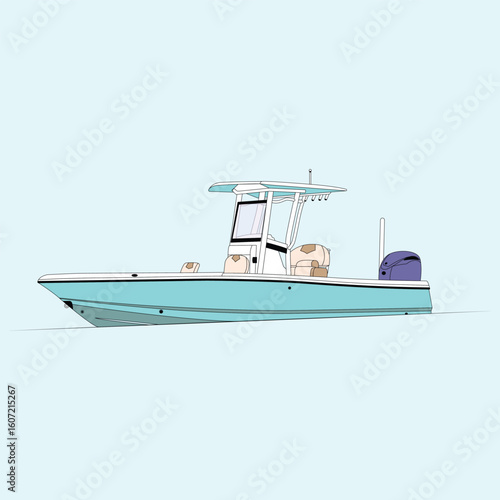 Vector Boat Line Art Illustration 