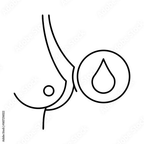 Breastfeeding Icon Design with Milk Droplet for Motherhood and Baby Care
