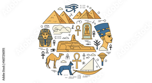 Exploring ancient egyptian civilization iconic symbols and historical landmarks gathering