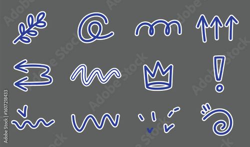 Blue and white graphic elements collection vector