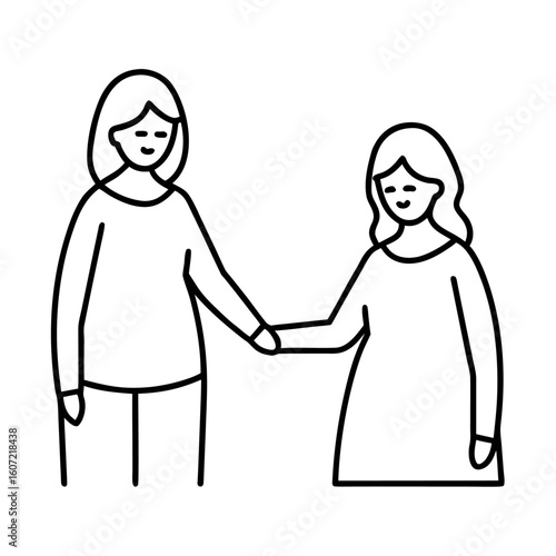 Two Women Holding Hands Doula Support Design