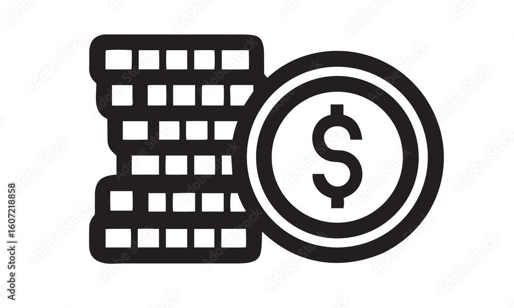 Money Bag Dollar Icons Finance & Banking Vector Set Money Bag Dollar Icons Finance & Banking Vector Set