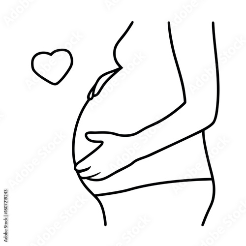 Simple First Trimester Belly Outline Design