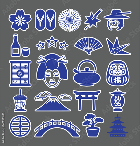 Japanese cultural icons collection culture traditional