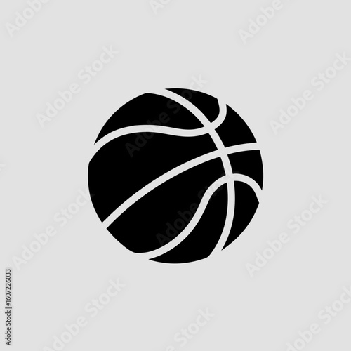 A black basketball with white lines is isolated on white background, representing the spirit of sportsmanship