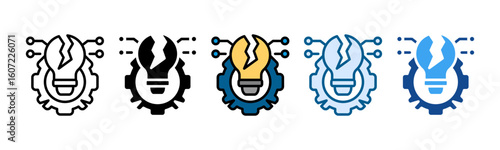 Technology Failure Icon Set Multiple Style Collection
