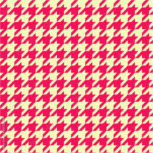 千鳥格子（赤と黄色の配色）※1つ1つの柄が大きいタイプです(Each pattern is large in size.)