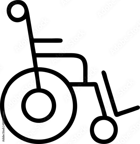 disabled vector icon on white or transparent background. Disability Stroke icon collections. Editable Stroke icon collection Outline icon.